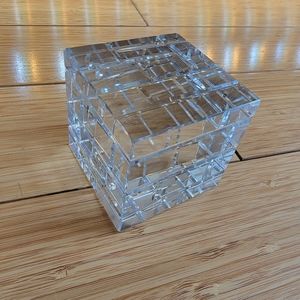 Vintage Tiffany & Co. Glass Crystal Cube Paperweight